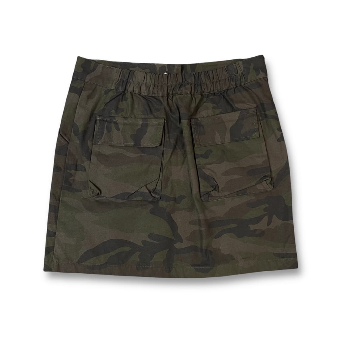 (30) 빈티지 카키 카모 H라인 뒷밴딩 미니 스커트 L 상품이미지2