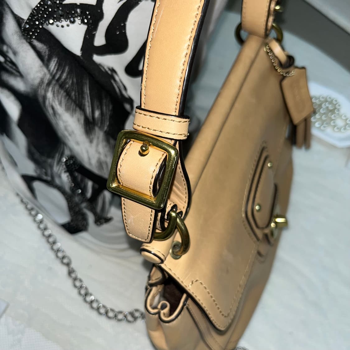 Coach 베이지 브라운 숄더백 상품이미지3