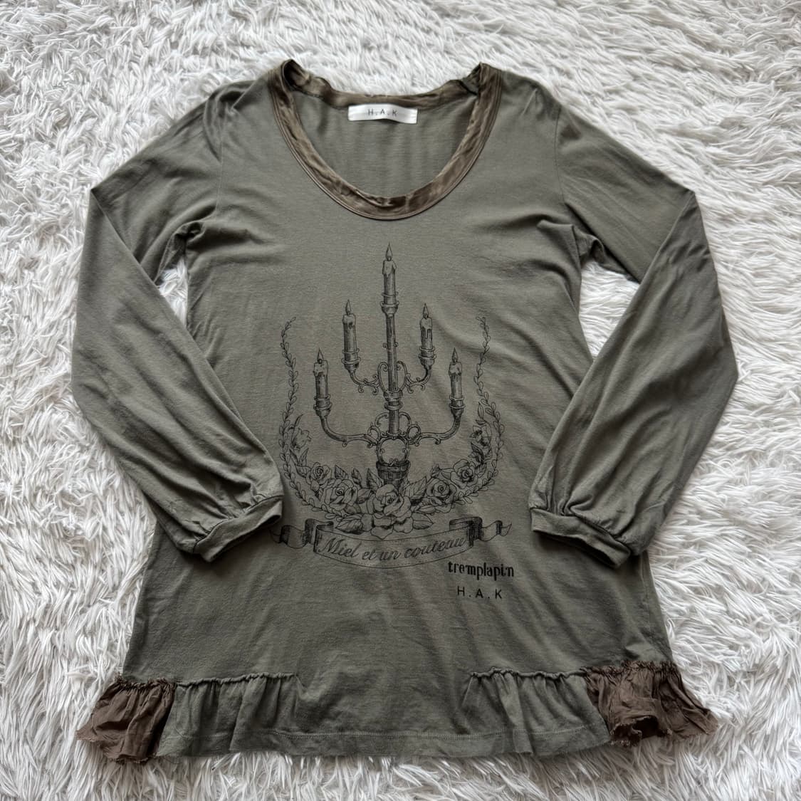 HAK 일본빈티지 y2k 긴팔 러블리 긴팔 딱붙핏 긴팔티 M 38 상품이미지2