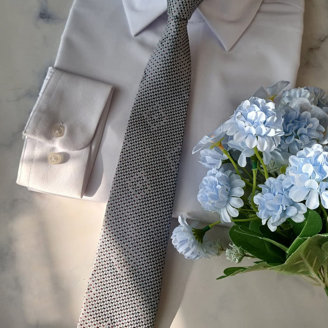 제냐 실크 그레이 스퀘어 텍스처 넥타이 8.4cm A+등급 A19617
 상품이미지5