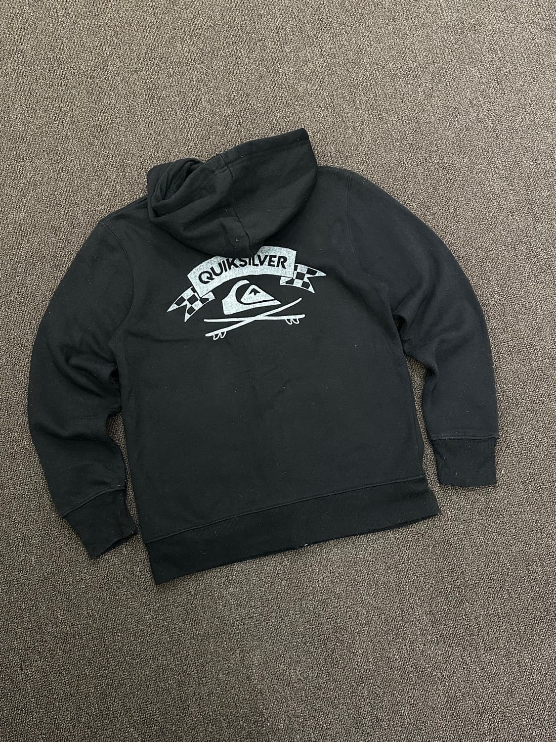 OS)QuikSilver 빈티지 블랙 플리스 후드집업 상품이미지4