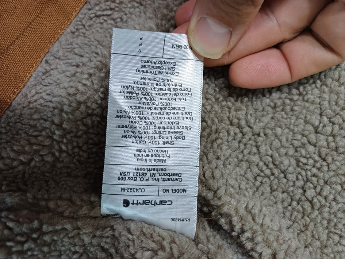 칼하트 셰르파 안감 자켓 릴렉스 핏 S사이즈(95~100) 브라운 상품이미지5