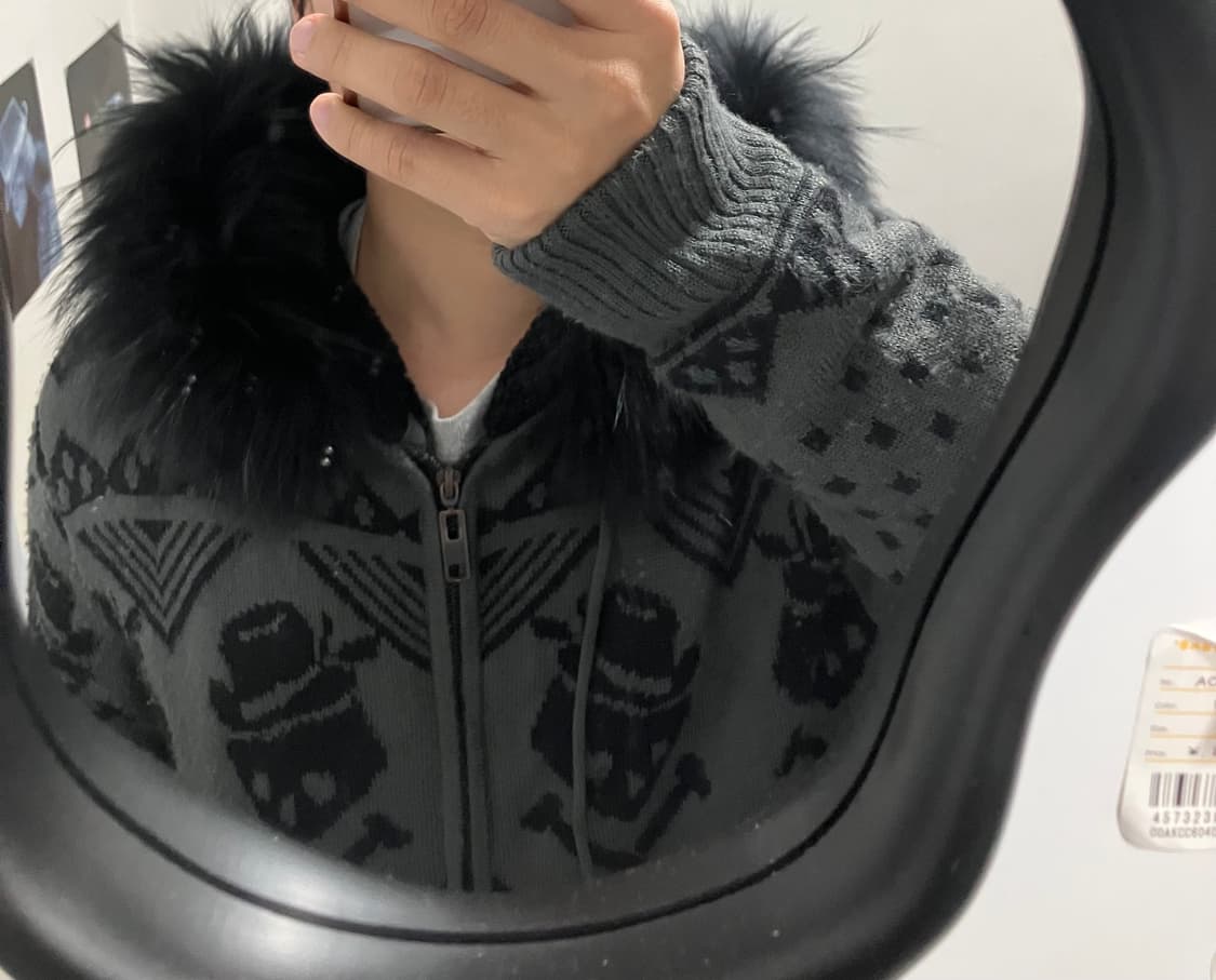 빈티지 스컬 니트 울프죠 상품이미지1