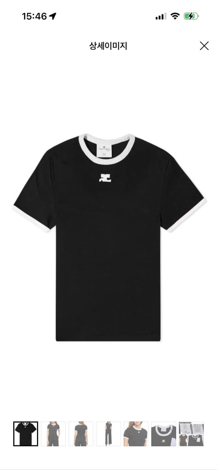 꾸레쥬 반팔티 블랙  상품이미지1