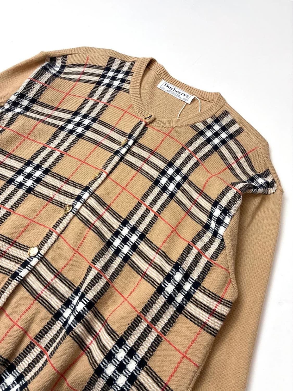 버버리 90s 노바체크 아카이브 패턴 코튼 니트 가디건 PN5128 상품이미지2