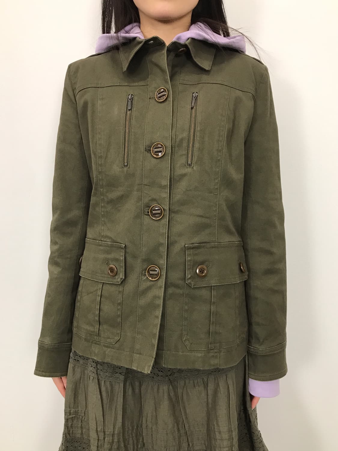 Jpn Khaki Button Front Military Jacket 상품이미지1