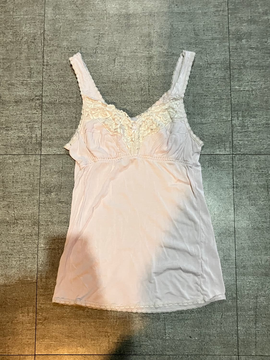 일본빈티지 달천깔페어리 레이스 슬리브리스 나시탑 핑크 상품이미지1