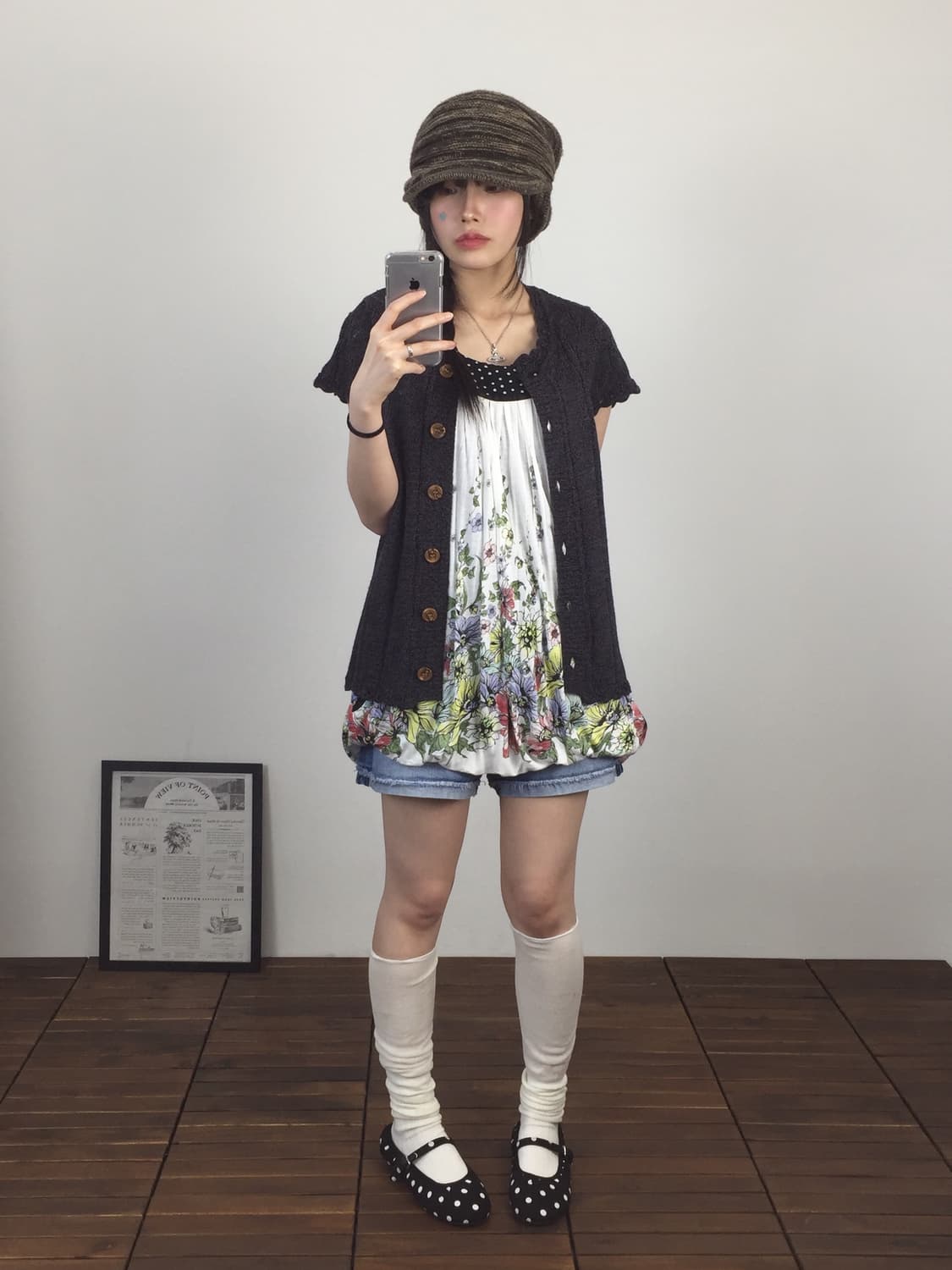 'ScoLar' Floral Bubble Hem Tunic Top 상품이미지1
