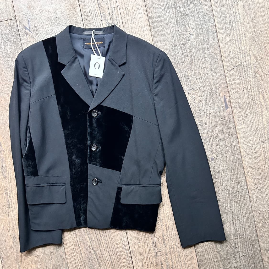 90's Velour Fabric Block Jacket 상품이미지4