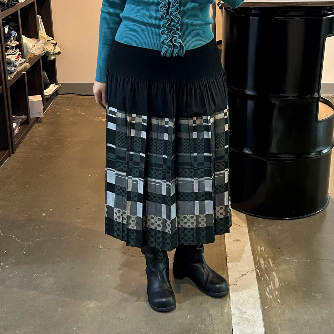 멀티패턴 리버시블 플리츠 스커트 상품이미지1