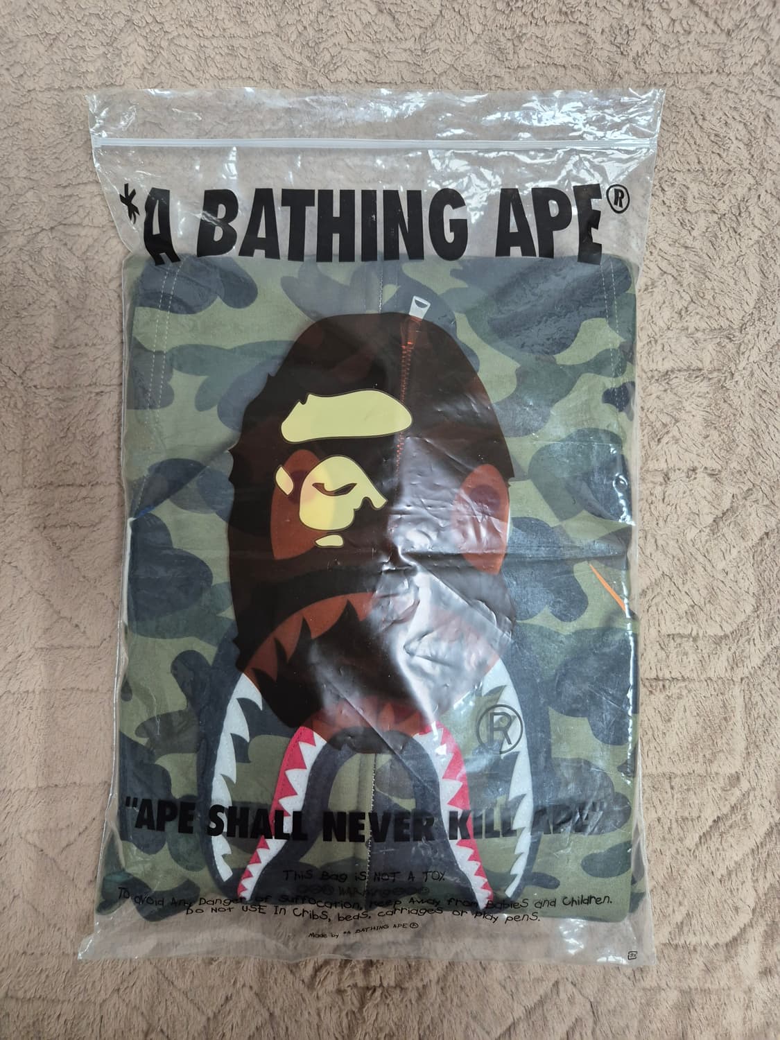 (XL)베이프 고어텍스 윈드스토퍼 녹계 샤크 후드집업 상품이미지10