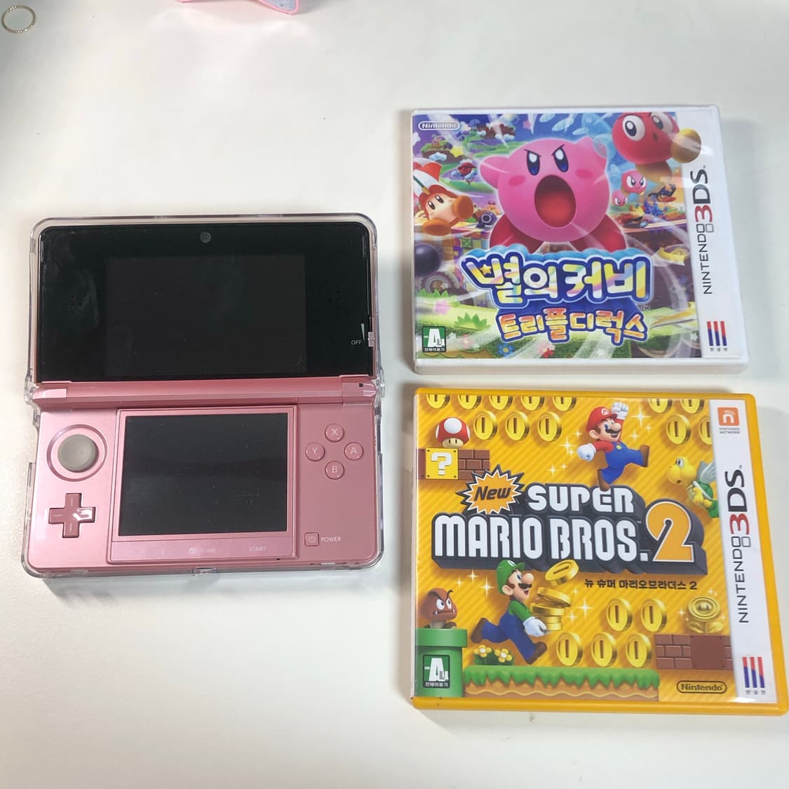 닌텐도 3ds 구작다수 핑크 + 마리오 칩 + 별의커비 칩 + 충전선 상품이미지10