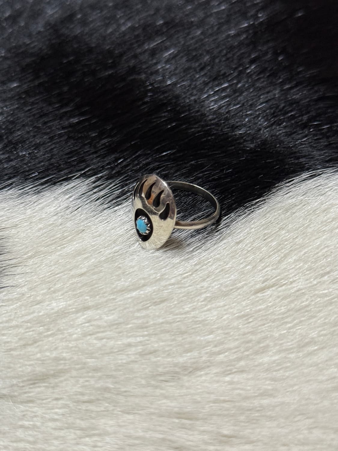 터키석 곰발바닥 반지 925 실버 상품이미지1