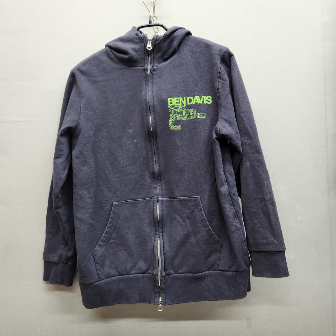 벤데이비스 백로고 풀집업빈티지 투웨이 후드집업 M 상품이미지1