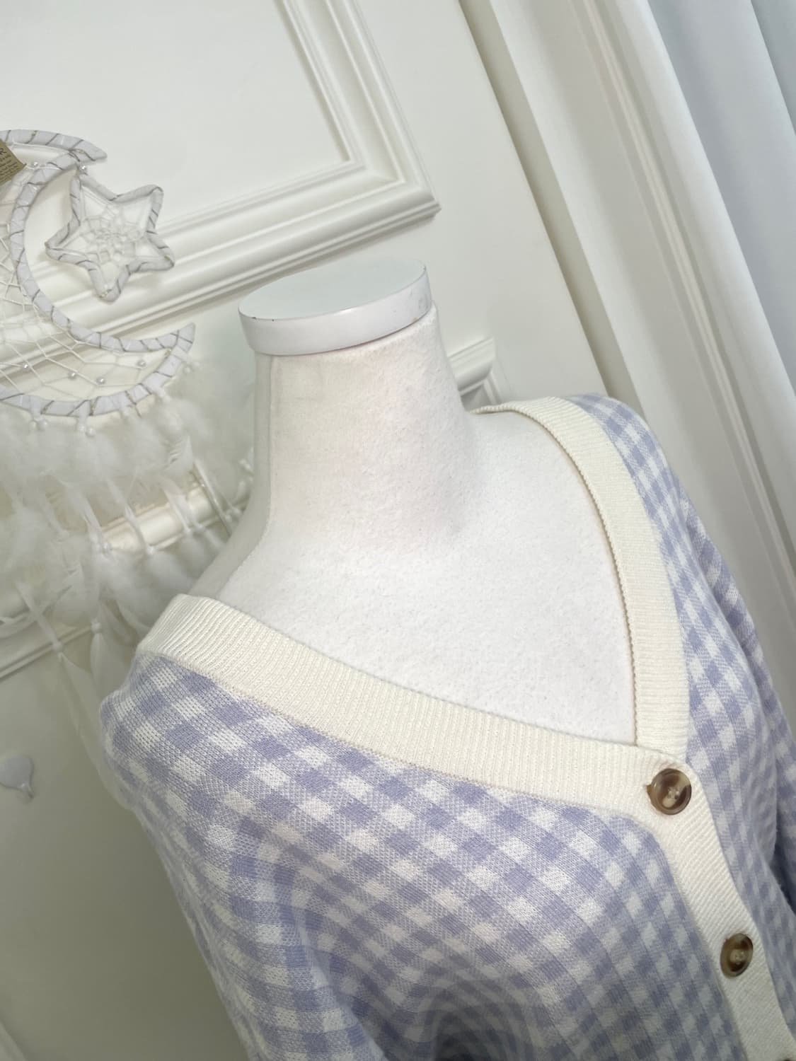 blueberry gingham check line cardigan 상품이미지7