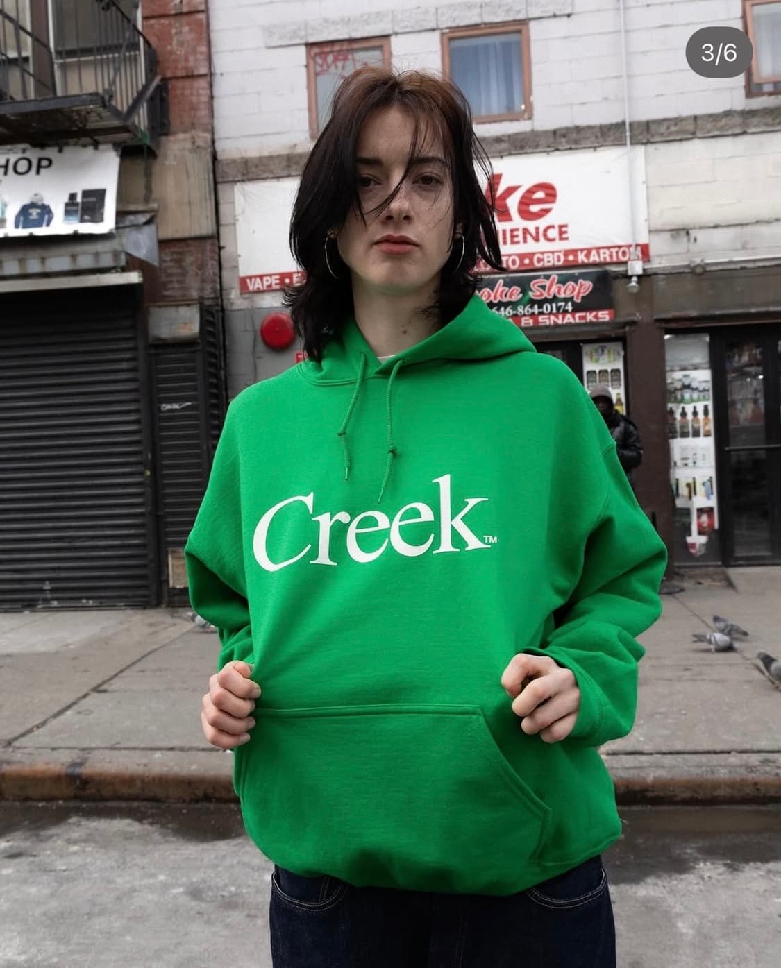 [XL] Creek 크릭 뉴욕 한정판 후드티 그린 새상품 상품이미지1