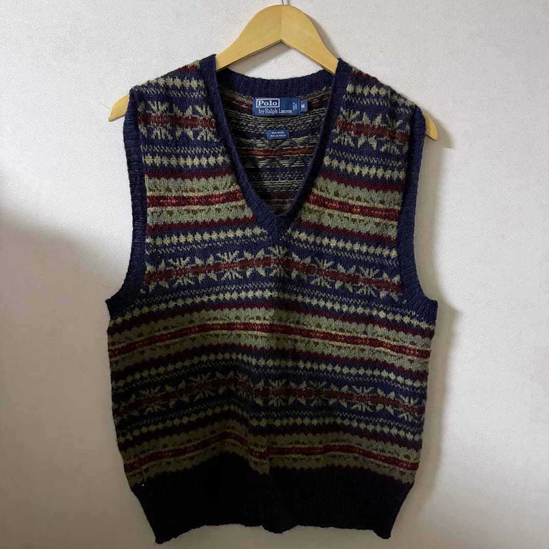 폴로 랄프로렌 알파카 울 체크 니트 베스트 M (95정도) 상품이미지1