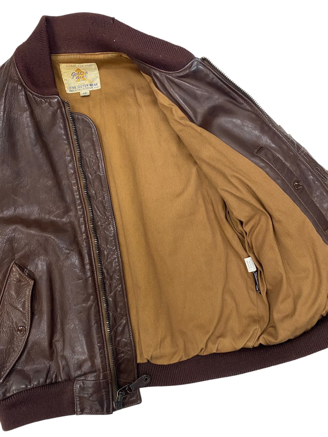 80‘s 골든베어 레더 Ma-1 봄버 자켓 상품이미지8