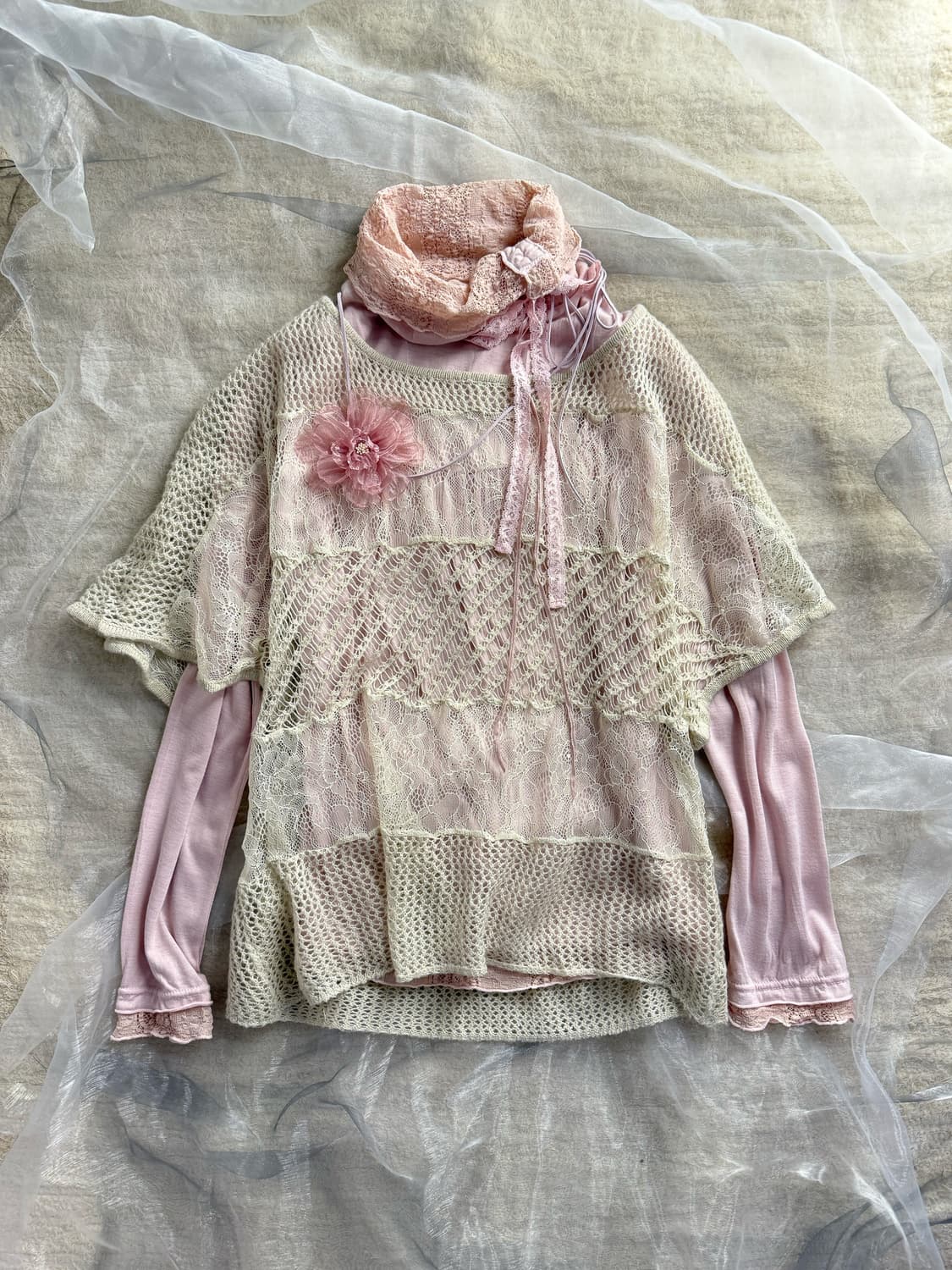 Floral Crochet Overfit Knit 0122 상품이미지1