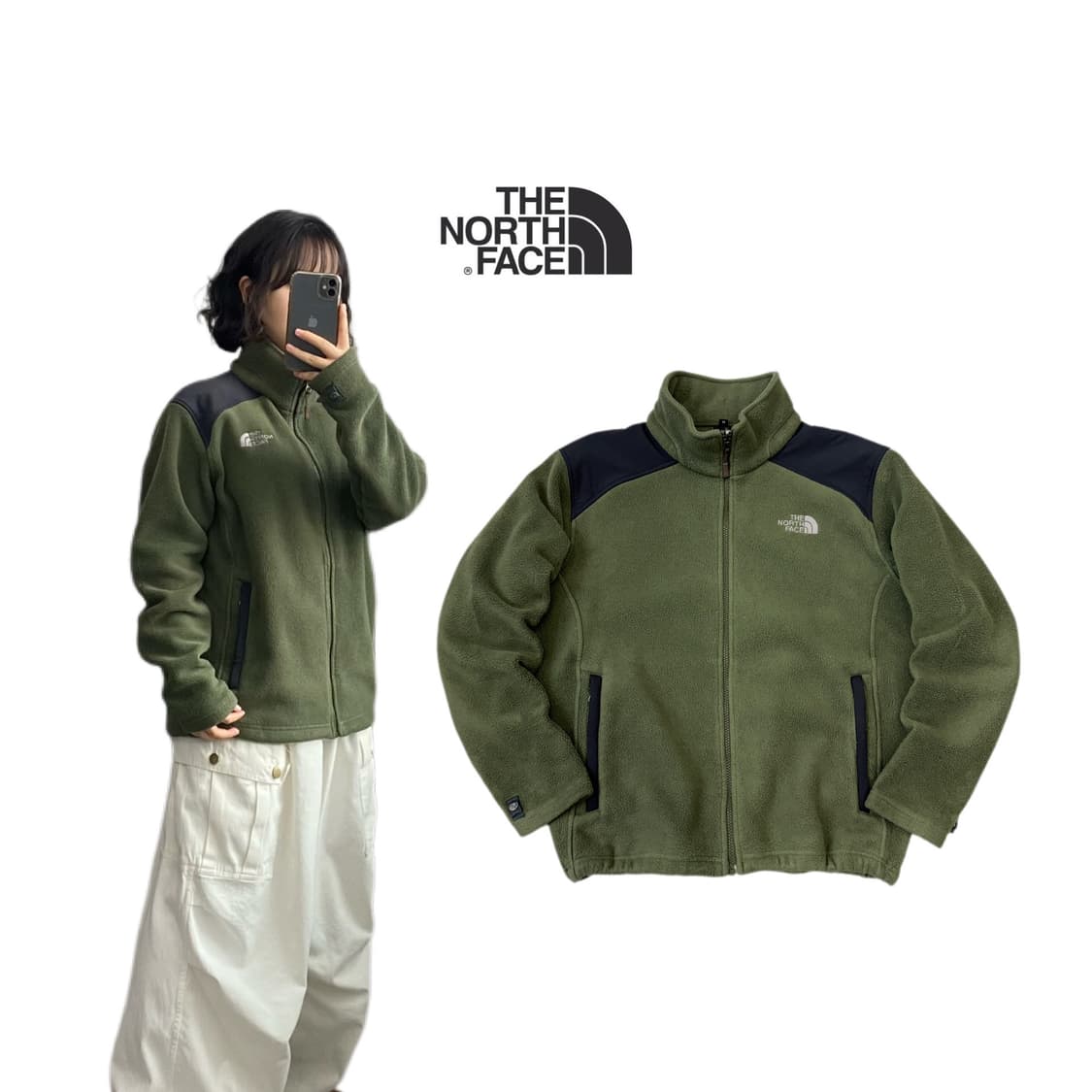 노스페이스 고프코어 카키 플리스 자켓 상품이미지1