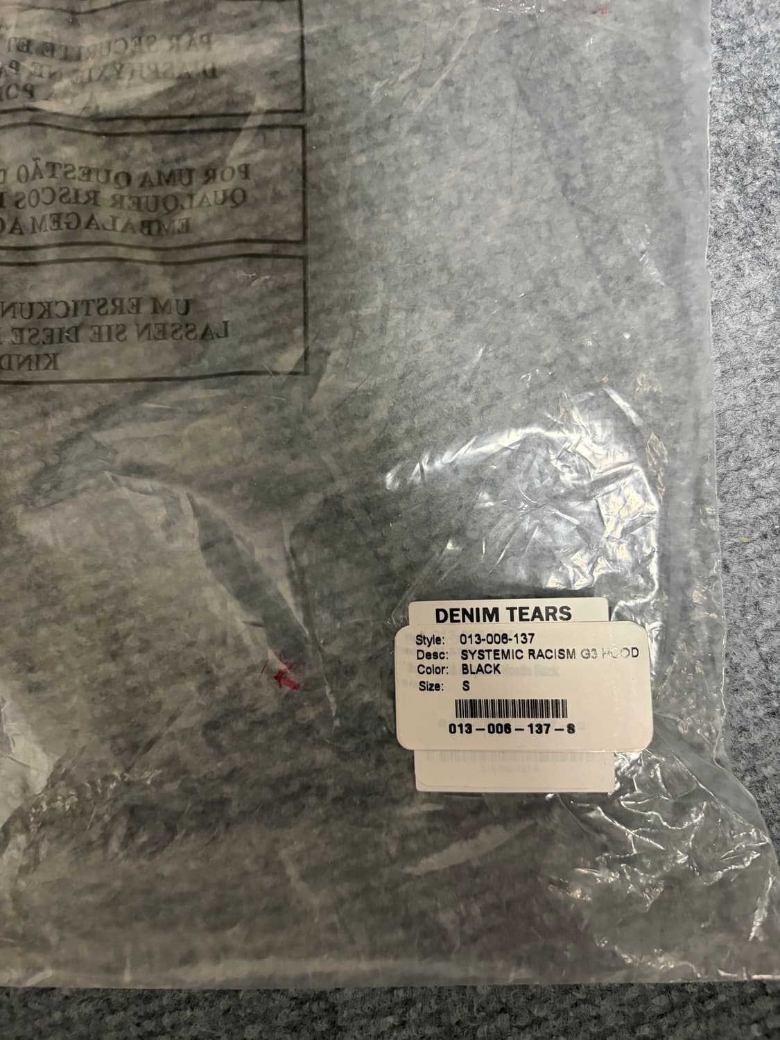 데님티어스 racism 후드 블랙 상품이미지4