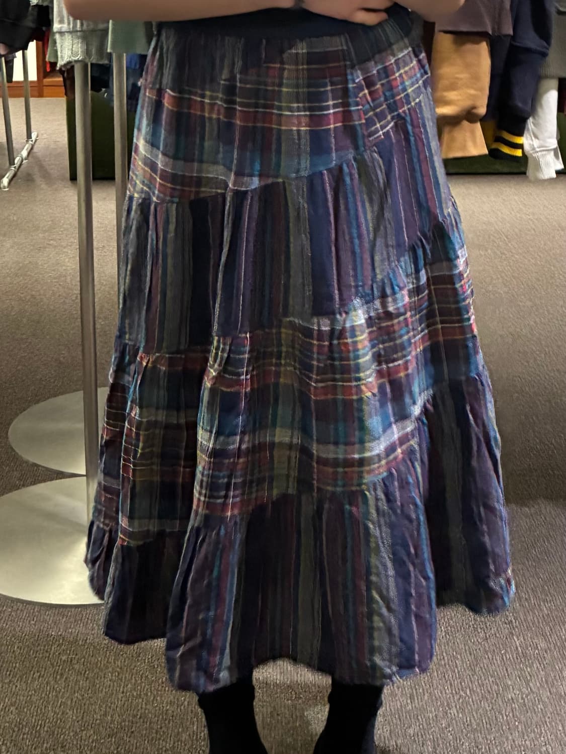 M)Japanese vintage 플래드 체크 패턴 롱스커트 상품이미지1