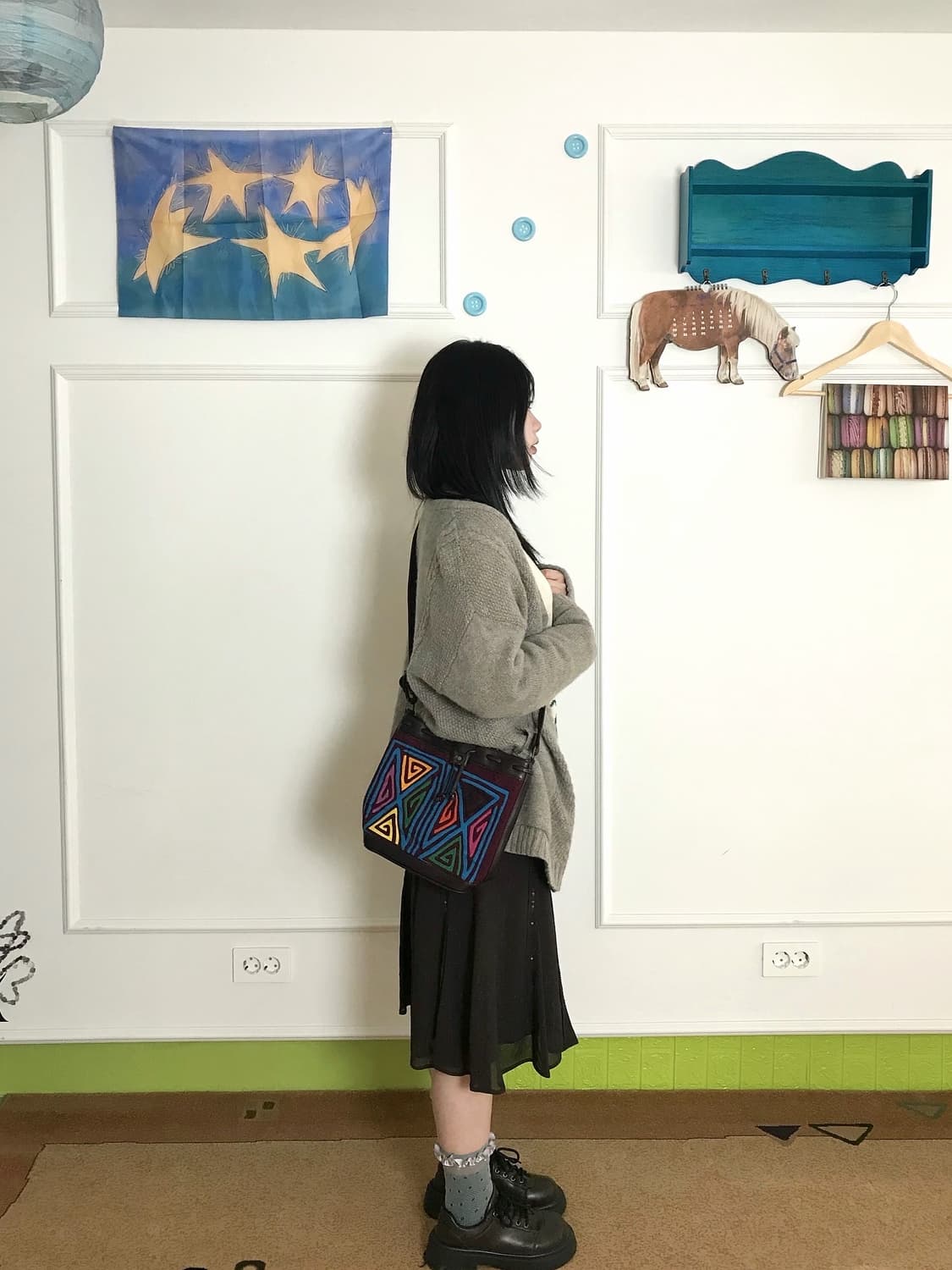 플라워 니트와 은은한 스팽글이 포인트인 스커트 조합🌷 상품이미지3