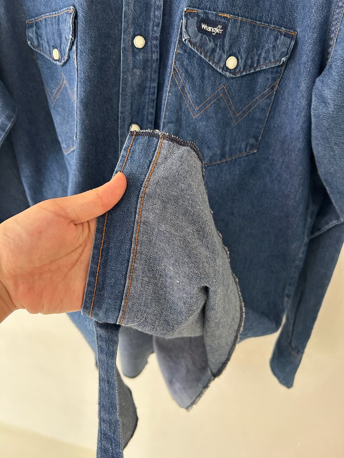 80s vtg WRangler Denim Western shirt. 상품이미지8
