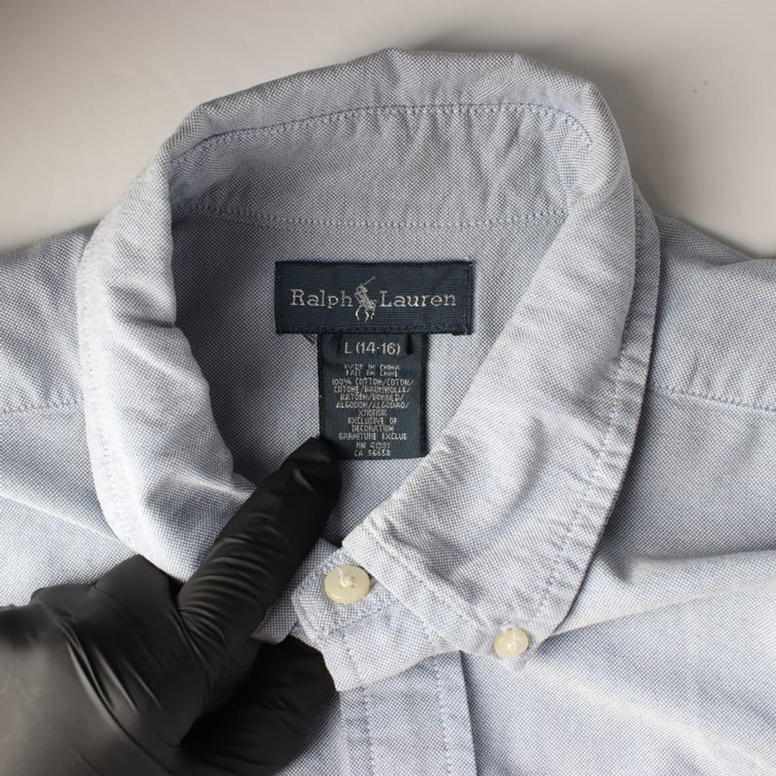폴로 랄프로렌 라이트 블루 옥스포드 셔츠 L 14-16 상품이미지5