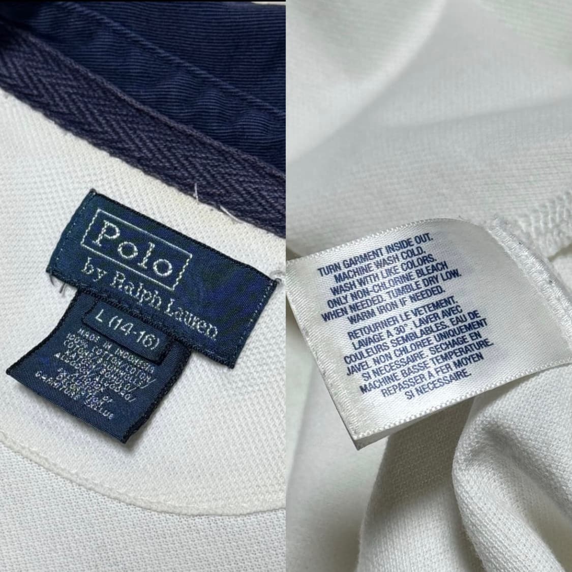 폴로 랄프로렌 빅포니 화이트 네이비 반팔 상품이미지4