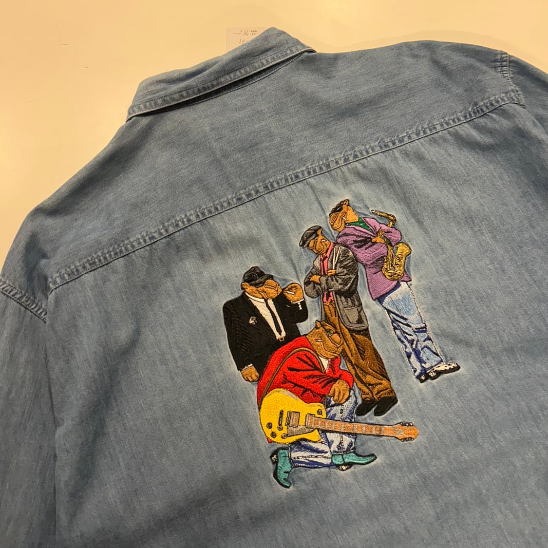 [XL] 90s CAMEL 카멜 빈티지 자수 데님 셔츠 A401 상품이미지3