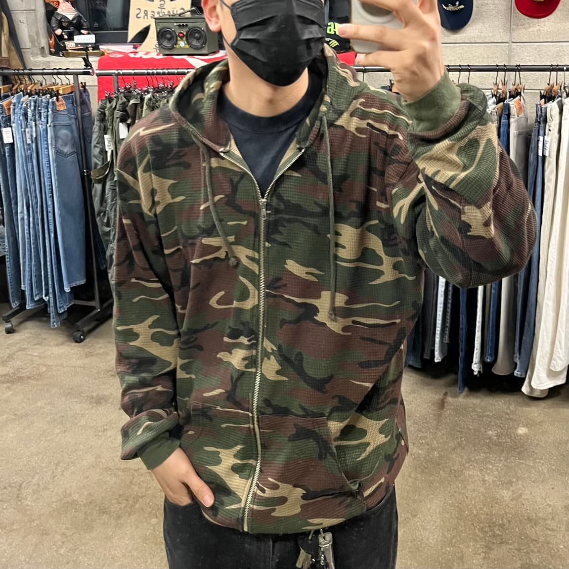 빈티지 우드랜드 와플 후드 집업 (110) 상품이미지7