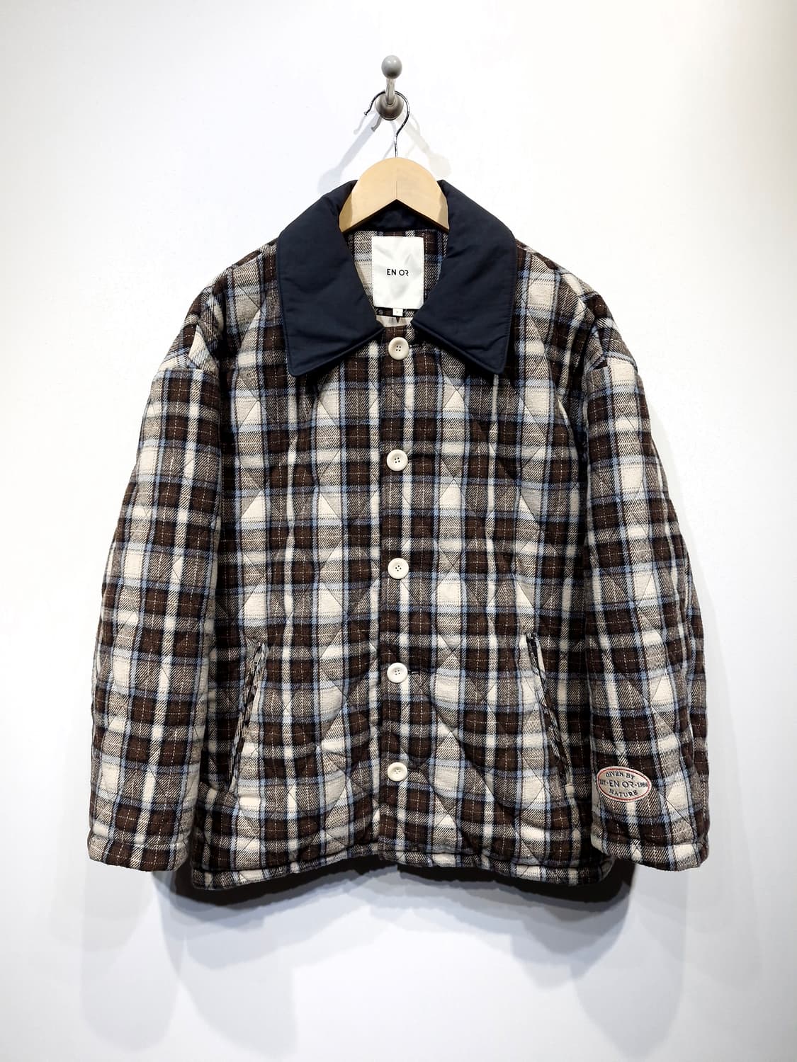 EN OR 엔오르 체크 퀼팅 자켓 브라운(F) 상품이미지4