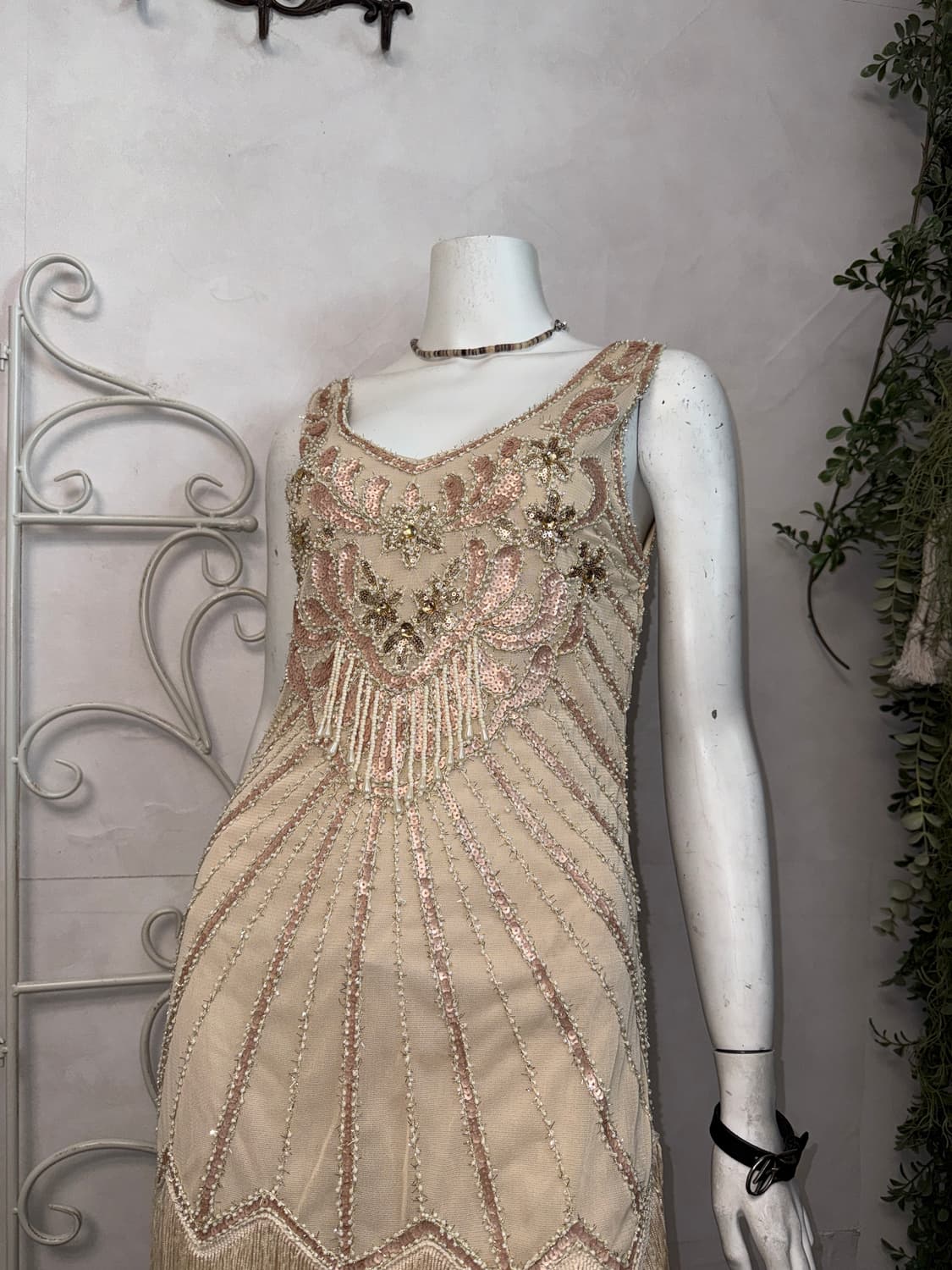 Pink beige oriental fairy beads ops 상품이미지3