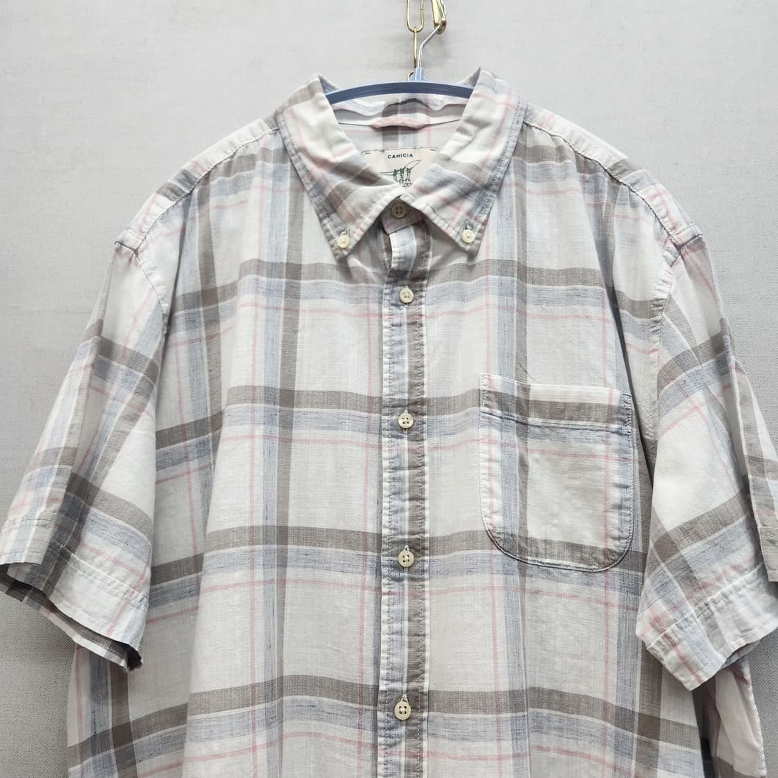 헨리코튼 원포켓 체크 반팔셔츠 110(XL~2XL) 상품이미지2