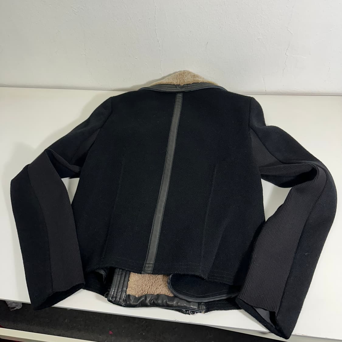 우먼S 빈스 VINCE 블랙 퍼카라 울자켓 상품이미지6