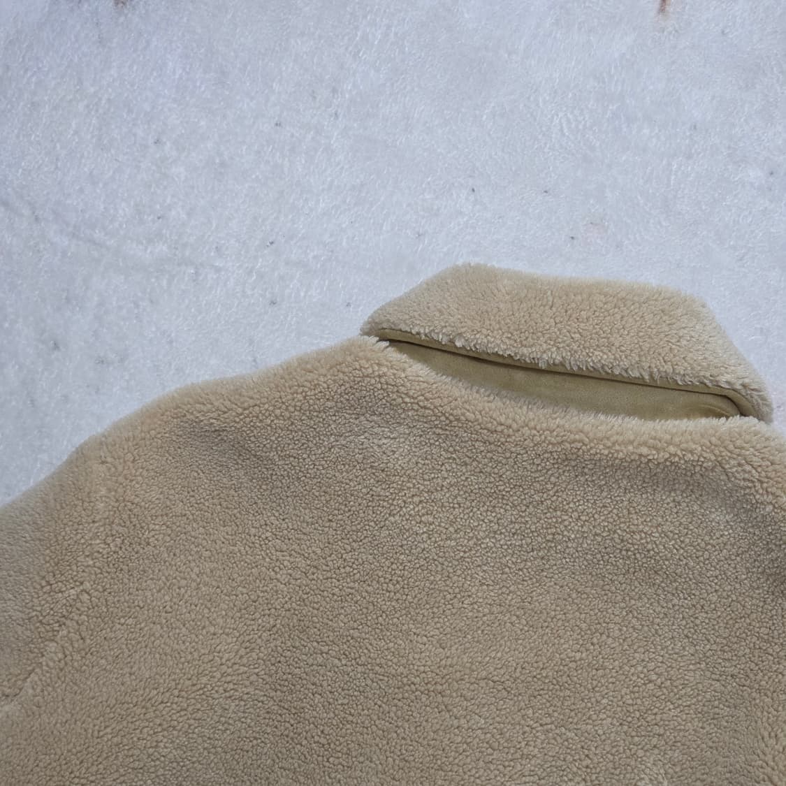 빈티지 베이지 뽀글이 퍼 카라 자켓 상품이미지5