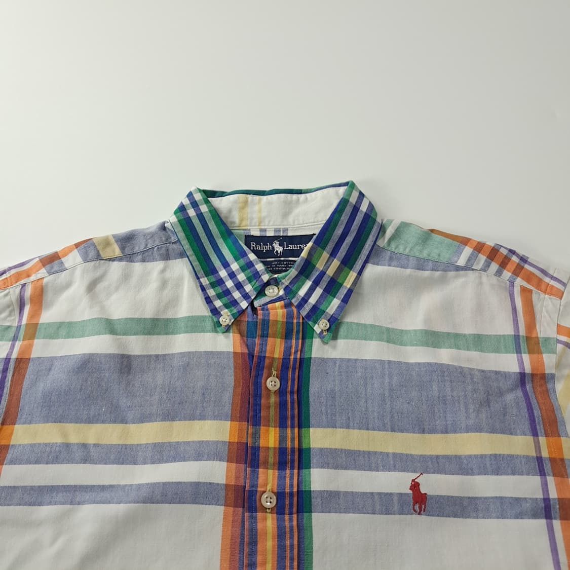 CK220 XL 폴로 90s 자이언트 마드라스 체크 반팔 셔츠 남방 상품이미지2