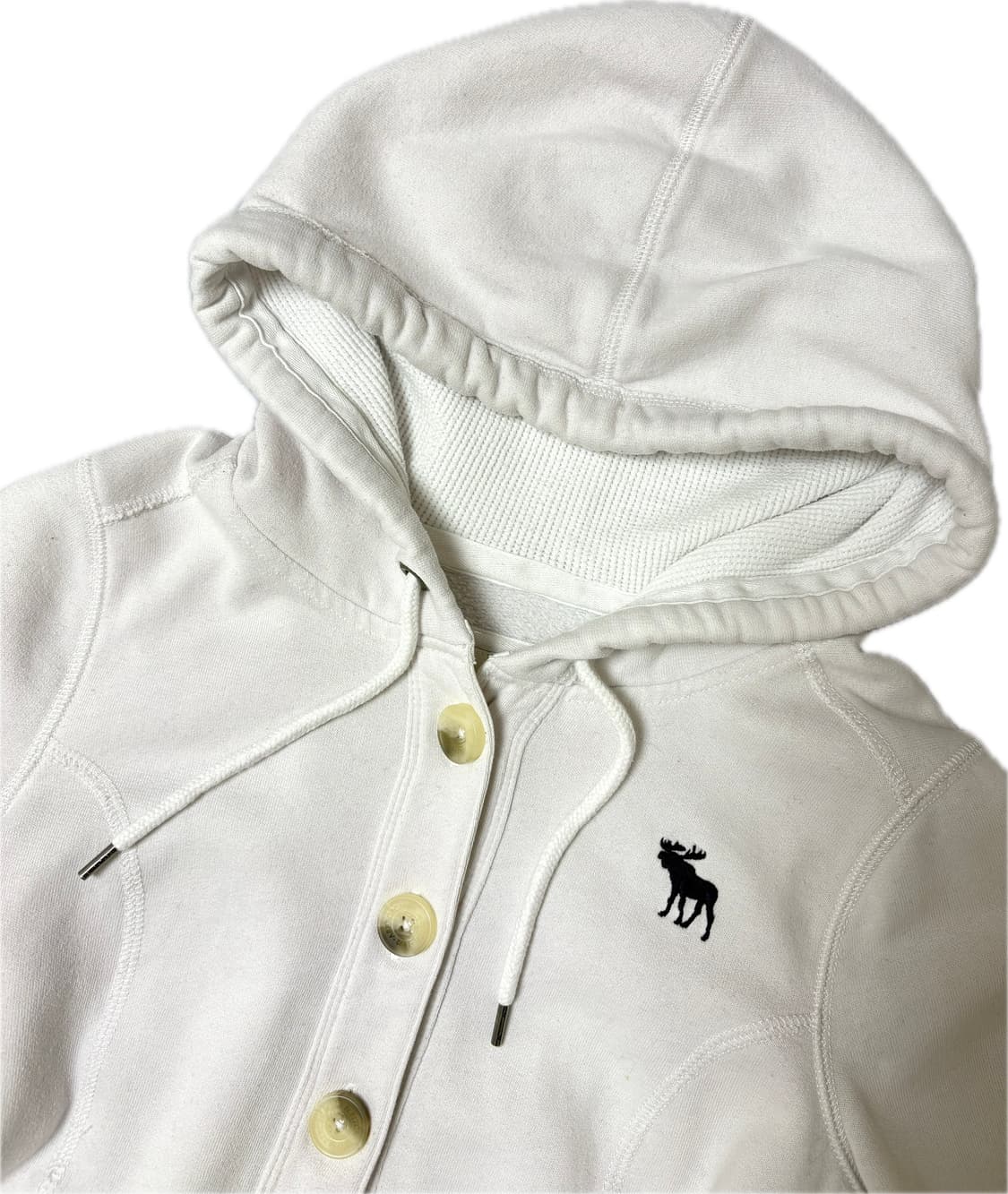 아베크롬비 버튼 후드집업 화이트 S 딱붙핏 상품이미지2