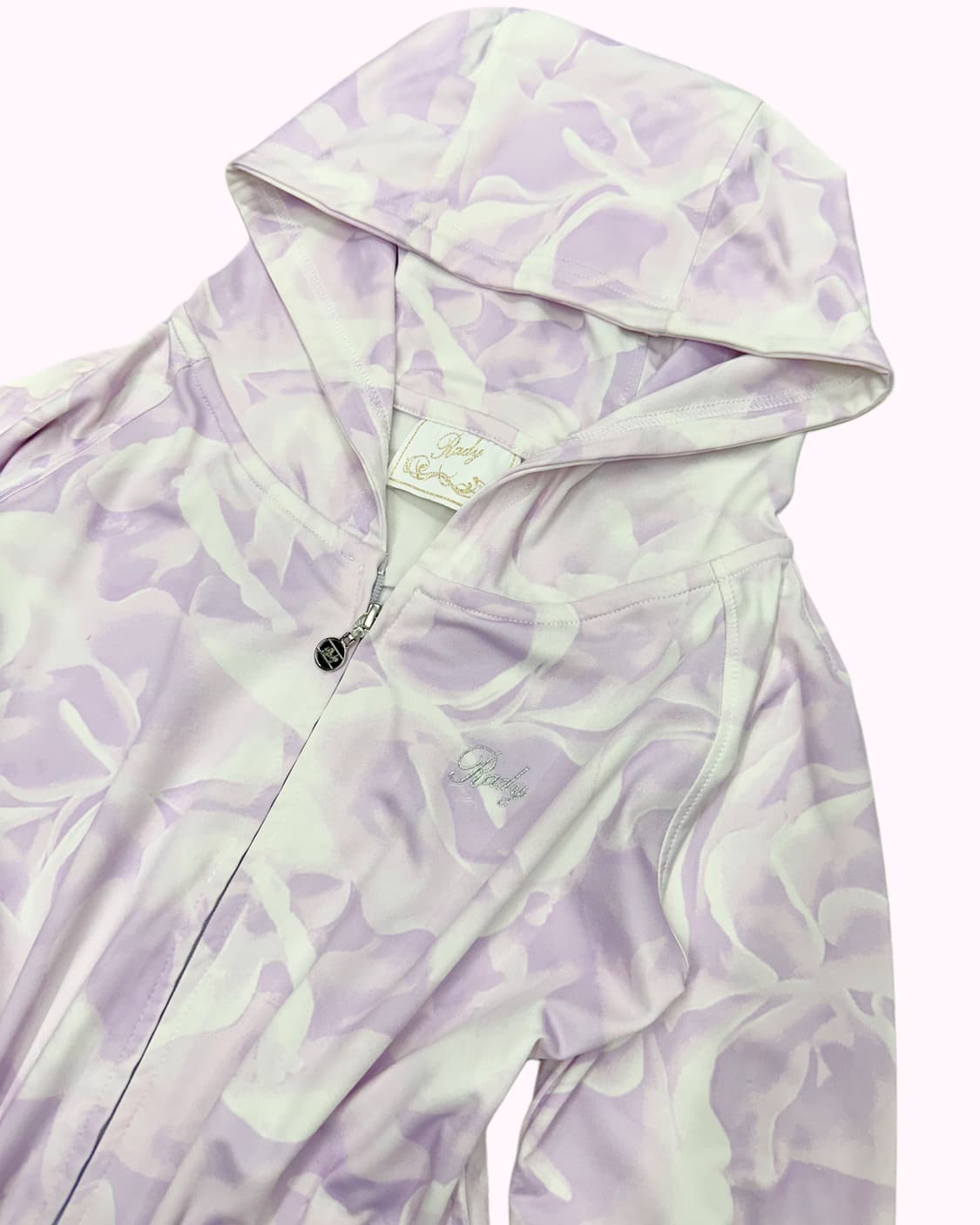RADY logo flower silky hood zip-up 상품이미지3