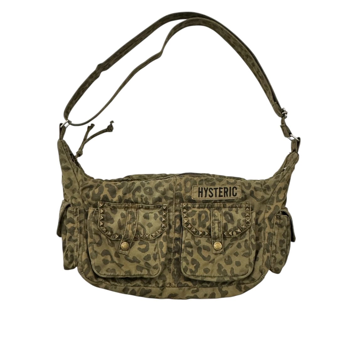 히스테릭글래머 레오파드 스터드 숄더백 올리브 상품이미지2