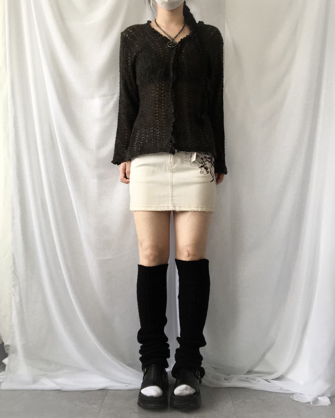 Rosa cheri woolen net knit cardigan 상품이미지7