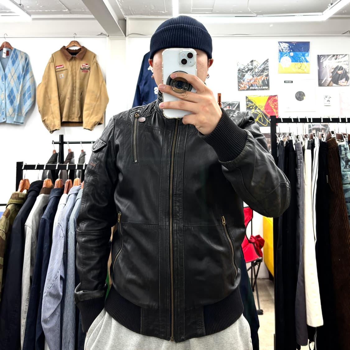 지스타 로우 New Macc 레더 봄버 자켓 상품이미지2