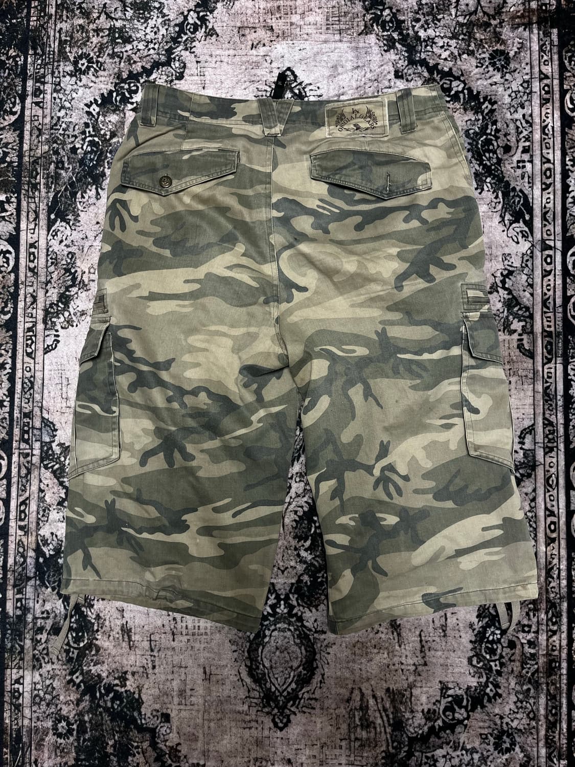 빅포켓 디테일 카모 카고팬츠 하프 상품이미지6