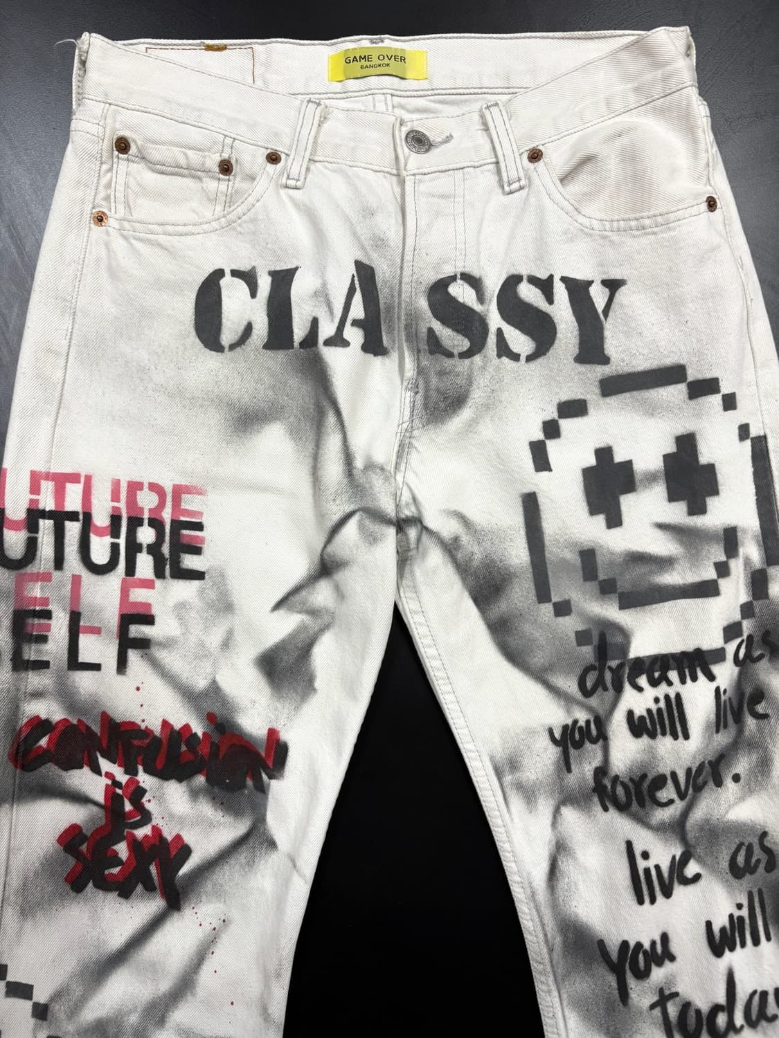 GAME OVER 리바이스 커스텀 빈티지 페인팅 데님 팬츠 상품이미지3