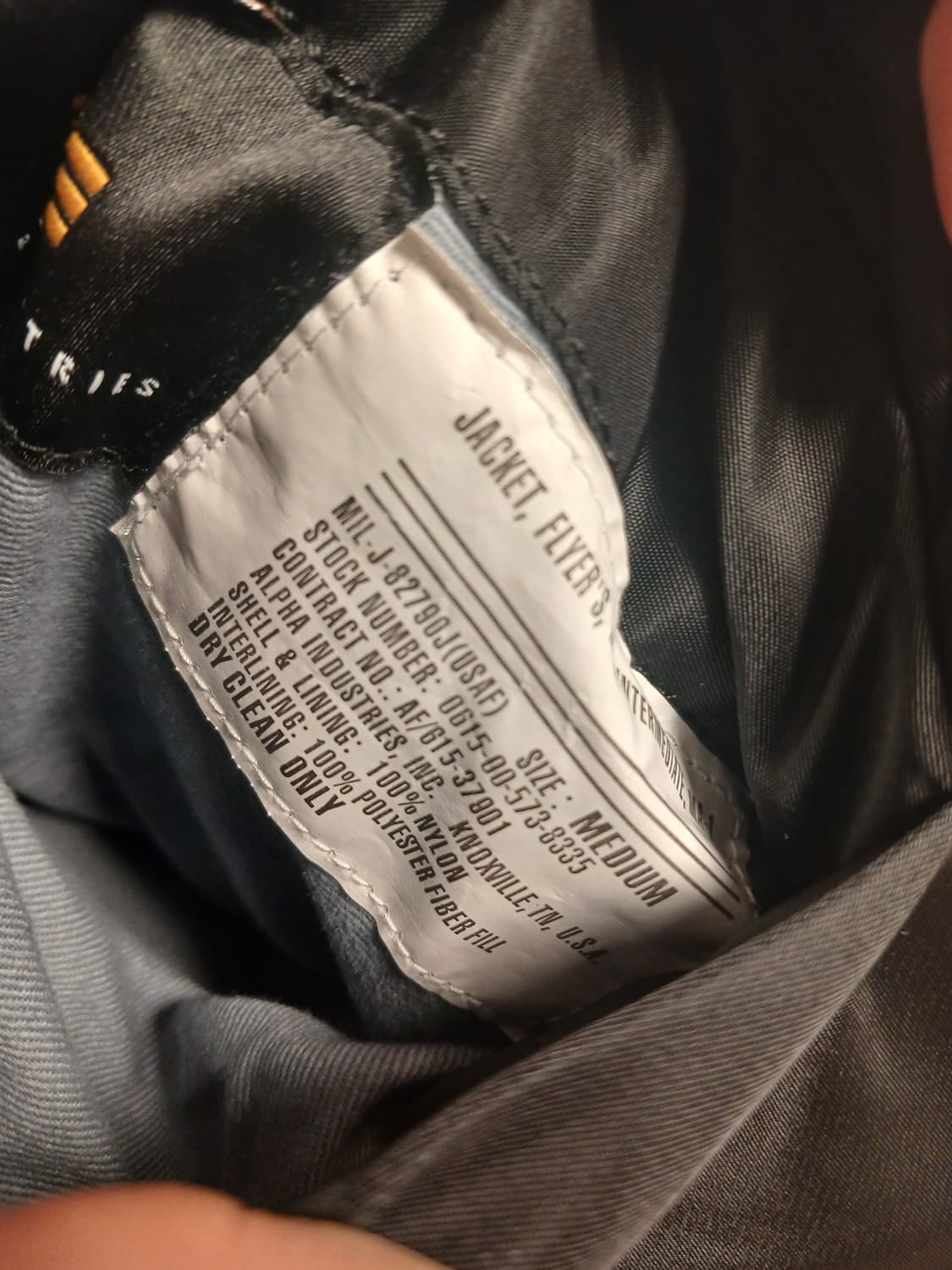 알파인더스트리 ma-1 플라이트 자켓 블랙 M 상품이미지5