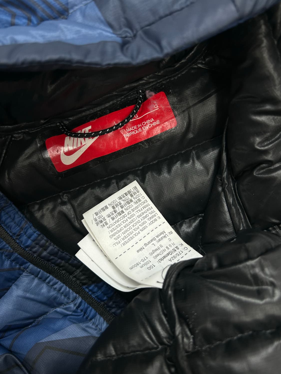 나이키 블루 카모 경량패딩 L 상품이미지5