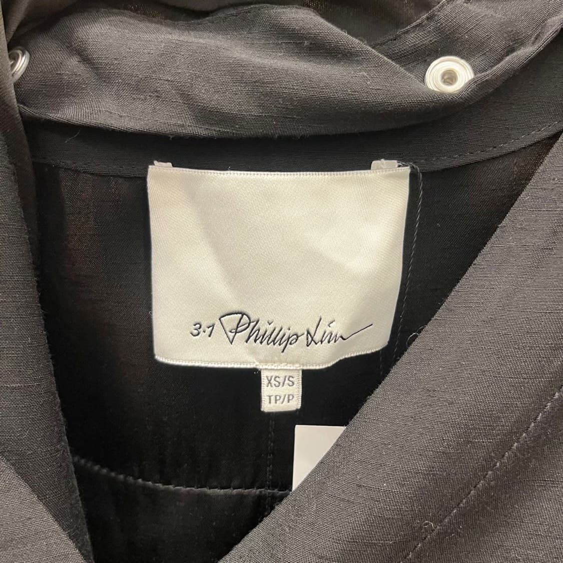 3.1 필립림 스카프 자켓 밑단 스트링 커프 스트랩 디테일 블랙 상품이미지6