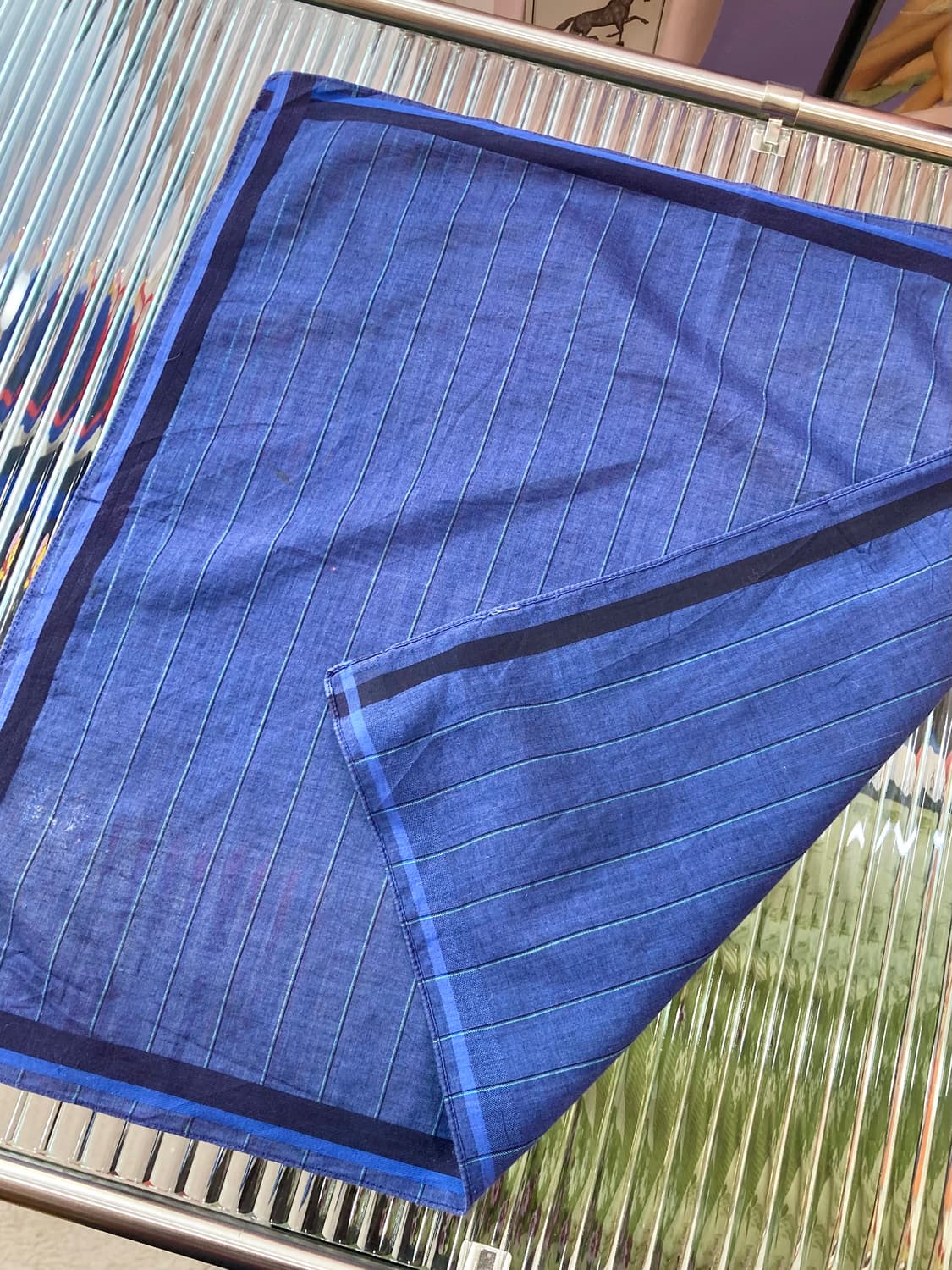 빈티지 네이비 스트라이프 손수건 상품이미지3