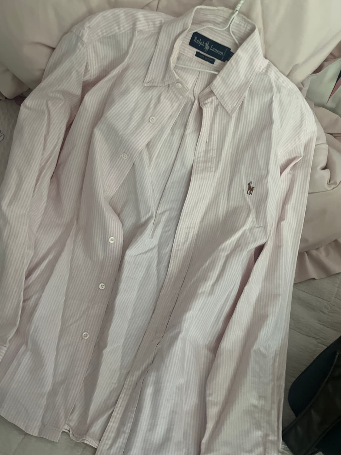 (급처) 폴로 핑크 스트라이프 셔츠 상품이미지1